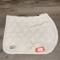 Thick Quilt Jumper Saddle Pad, 1x piping *gc, mnr dirt, stains, hair, pills, puckered
