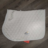 Quilt Jumper Saddle Pad, 1x piping *gc, rubs, pills, mnr stains, dingy, puckers, hair
