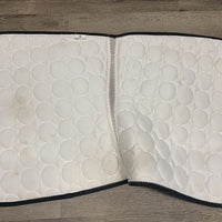 Quilt Dressage Saddle Pad, 1x piping, 1x bling *gc, clean, stains, mnr hair, rubbed binding, marker
