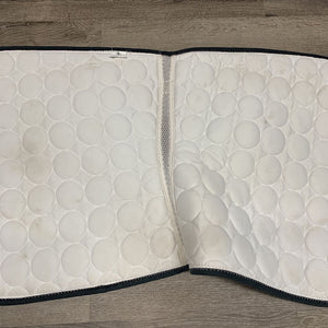 Quilt Dressage Saddle Pad, 1x piping, 1x bling *gc, clean, stains, mnr hair, rubbed binding, marker