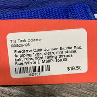 Quilt Jumper Saddle Pad, 1x piping *vgc, clean, mnr stains, hair, rubs, light fading threads
