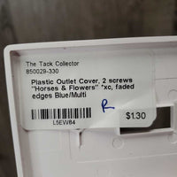 Plastic Outlet Cover, 2 screws "Horses & Flowers" *xc, faded edges
