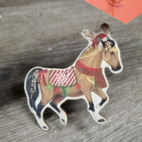 Pr Balsam Wood Horse Ornaments *vgc, no string