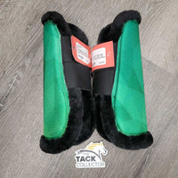 Pr Open Front Boots, Fleece Lined, velcro *like new, mnr frayed edges
