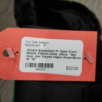 Pr Open Front Boots, Fleece Lined, velcro *like new, mnr frayed edges
