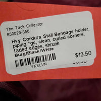 Hvy Cordura Stall Bandage holder, piping *gc, clean, curled corners, faded edges, shrunk
