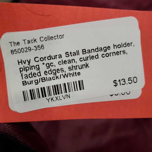 Hvy Cordura Stall Bandage holder, piping *gc, clean, curled corners, faded edges, shrunk