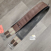 Nylon Web & Neoprene velcro Lined Girth, x2 els, D Ring *gc/fair, dirty, stains, frayed edges & elastic, faded
