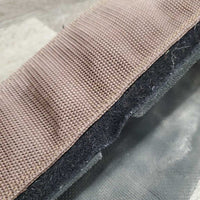 Nylon Web & Neoprene velcro Lined Girth, x2 els, D Ring *gc/fair, dirty, stains, frayed edges & elastic, faded
