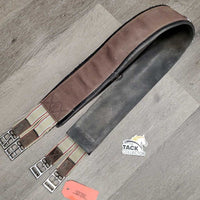 Nylon Web & Neoprene velcro Lined Girth, x2 els, D Ring *gc/fair, dirty, stains, frayed edges & elastic, faded
