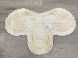 Fitted Fleece Quilt Bottom Hunter Pad *gc, clean, stained, hair, dingy, clumpy fleece, puckered, unstitched spine seam