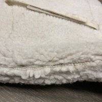 Fitted Fleece Quilt Bottom Hunter Pad *gc, clean, stained, hair, dingy, clumpy fleece, puckered, unstitched spine seam
