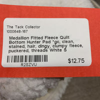 Fitted Fleece Quilt Bottom Hunter Pad *gc, clean, stained, hair, dingy, clumpy fleece, puckered, threads