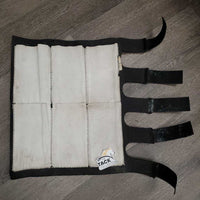 2x Neoprene Ice Boots, 6 elastic inner pockets, 5 x velcro straps *vgc, clean, residue, mnr dust, stains & hair
