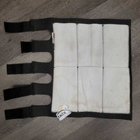 2x Neoprene Ice Boots, 6 elastic inner pockets, 5 x velcro straps *vgc, clean, residue, mnr dust, stains & hair
