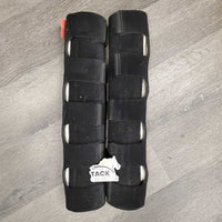 2x Neoprene Ice Boots, 6 elastic inner pockets, 5 x velcro straps *vgc, clean, residue, mnr dust, stains & hair
