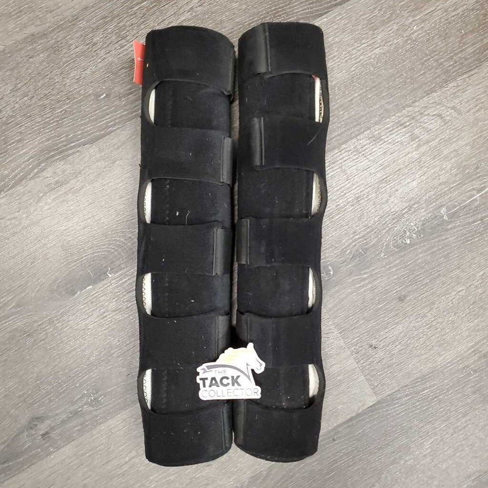 2x Neoprene Ice Boots, 6 elastic inner pockets, 5 x velcro straps *vgc, clean, residue, mnr dust, stains & hair