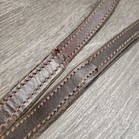 Thin Western Split Reins, snaps *gc/fair, cracked, v.dry, v.stiff, sfcreaped edges

