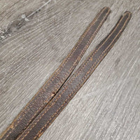 Thin Western Split Reins, snaps *gc/fair, cracked, v.dry, v.stiff, sfcreaped edges
