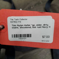 Thin Nylon Halter *gc, older, dirty, stains, discolored, mnr rust
