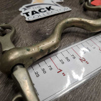VINTAGE SS High Port Weymouth Bit, hooks *No Chain, gc, clean, stains, scratches, oxidized