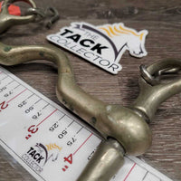 VINTAGE SS High Port Weymouth Bit, hooks *No Chain, gc, clean, stains, scratches, oxidized