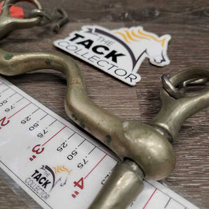 VINTAGE SS High Port Weymouth Bit, hooks *No Chain, gc, clean, stains, scratches, oxidized