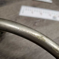 VINTAGE Solid Nickel SS Curved Mullen Mouth Pelham, hooks *no chain, gc, older, stains, scrapes, rubs, residue
