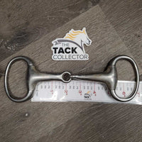 Thick Hollow Mouth Eggbutt Snaffle Bit *gc/fair, scuffs, dull, loose edges, stains, residue, scratches
