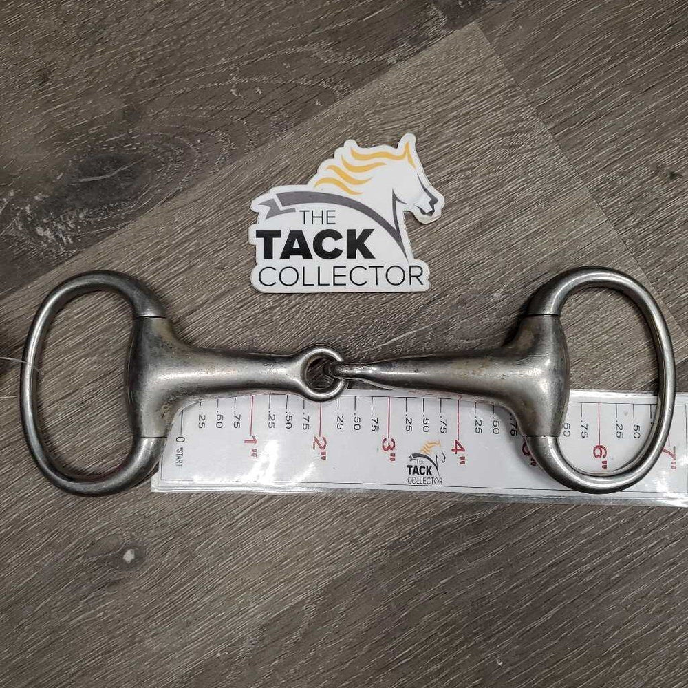 Thick Hollow Mouth Eggbutt Snaffle Bit *gc/fair, scuffs, dull, loose edges, stains, residue, scratches