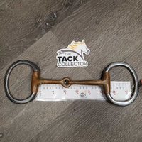 Thin Copper Eggbutt Snaffle Bit *gc/fair, clean, squeaky, stains, scratches, residue, chewed

