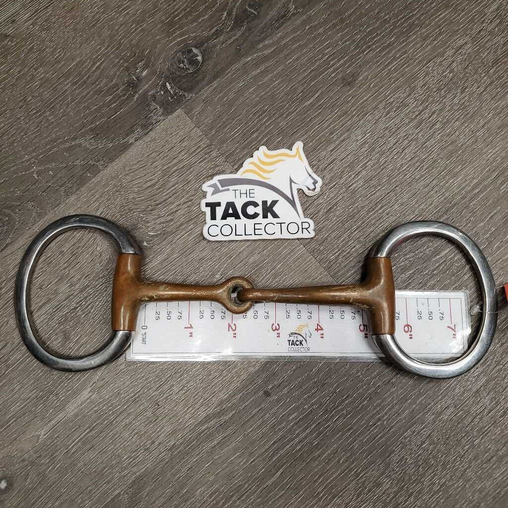 Thin Copper Eggbutt Snaffle Bit *gc/fair, clean, squeaky, stains, scratches, residue, chewed