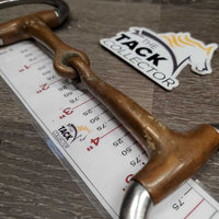 Thin Copper Eggbutt Snaffle Bit *gc/fair, clean, squeaky, stains, scratches, residue, chewed
