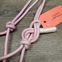 Stiff Narrow Nylon Rope Halter, attached Lead Rope *vgc, mnr dirt & stains
