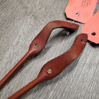 Soft Narrow Rolled Western Split Reins *No Rivets, xc/fair, clean, chewed/torn end

