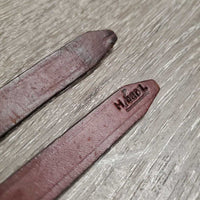Soft Narrow Rolled Western Split Reins *No Rivets, xc/fair, clean, chewed/torn end
