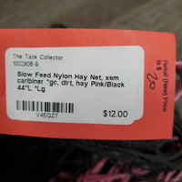 Slow Feed Nylon Hay Net, xsm caribiner *gc, dirt, hay
