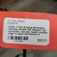 Flat Running Martingale, Conway Buckle *No Stopper, vgc, scratches, mnr dirt, faded, creases, edge scrapes
