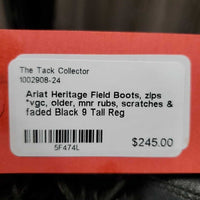 Field Boots, zips *vgc, older, mnr rubs, scratches & faded

