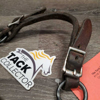 SS Sweet Iron Western Tom Thumb Bit, copper, Leather Chin Strap *gc, rust, v.dirty, scratches, residue, chewed
