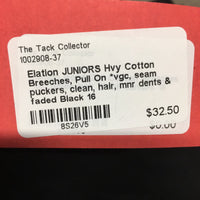 JUNIORS Hvy Cotton Breeches, Pull On *vgc, seam puckers, clean, hair, mnr dents & faded
