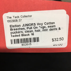 JUNIORS Hvy Cotton Breeches, Pull On *vgc, seam puckers, clean, hair, mnr dents & faded