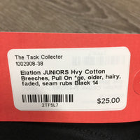 JUNIORS Hvy Cotton Breeches, Pull On *gc, older, hairy, faded, seam rubs
