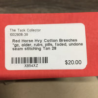 Hvy Cotton Breeches *gc, older, rubs, pills, faded, undone seam stitching
