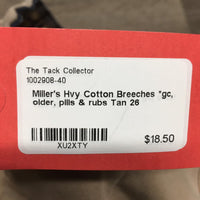 Hvy Cotton Breeches *gc, older, pills & rubs