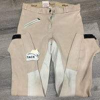 Hvy Cotton Full Seat Breeches *gc/fair, older, faded, puckered seams, seam holes, seat: pills, rubs & stains

