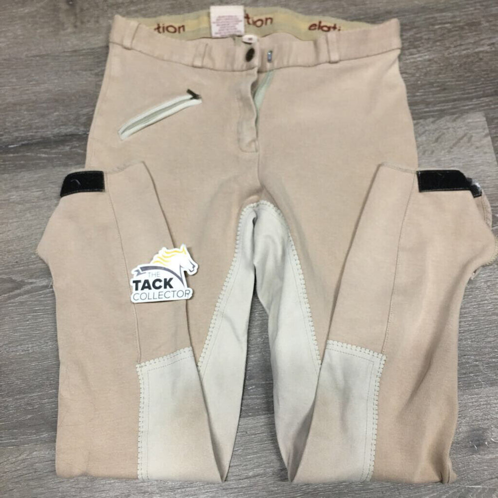Hvy Cotton Full Seat Breeches *gc/fair, older, faded, puckered seams, seam holes, seat: pills, rubs & stains