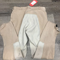 Hvy Cotton Full Seat Breeches *gc/fair, older, faded, puckered seams, seam holes, seat: pills, rubs & stains