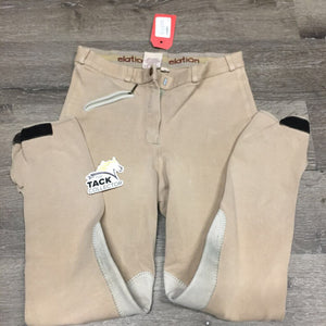 Hvy Cotton Breeches, Zipper *gc, older, faded, wavy seams, pilly edges, hairy velcro, seam hole