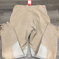 Hvy Cotton Breeches, Zipper *gc, older, faded, wavy seams, pilly edges, hairy velcro, seam hole
